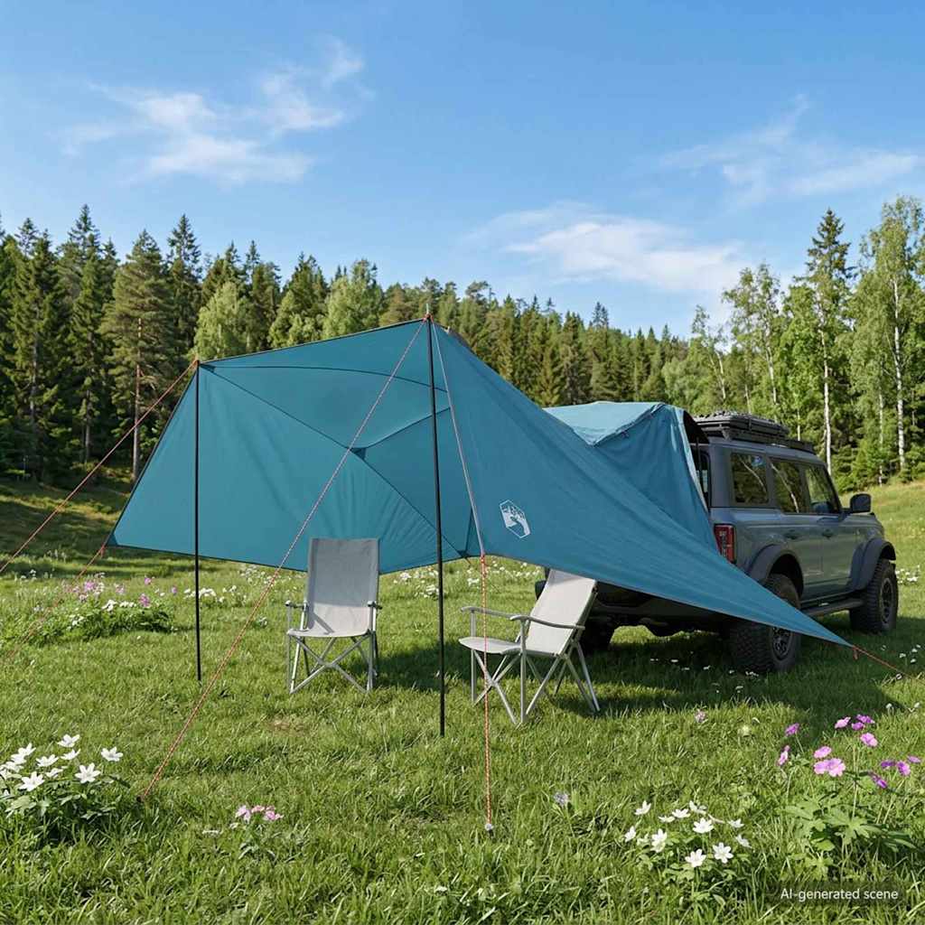 vidaXL Namiot samochodowy z dachem niebieski 308 x 215 x 220 cm