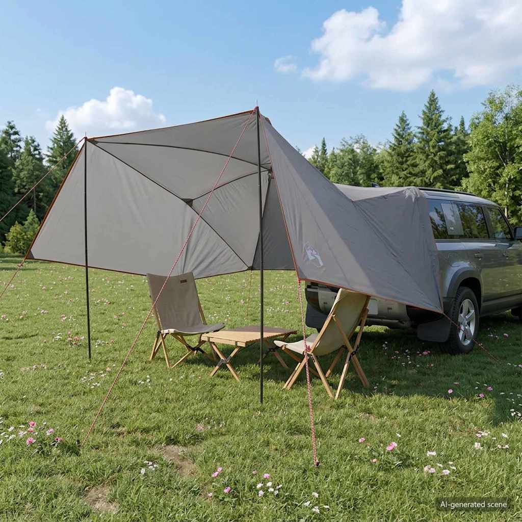 vidaXL Namiot samochodowy Szary i pomarańczowy 308 x 215 x 220 cm