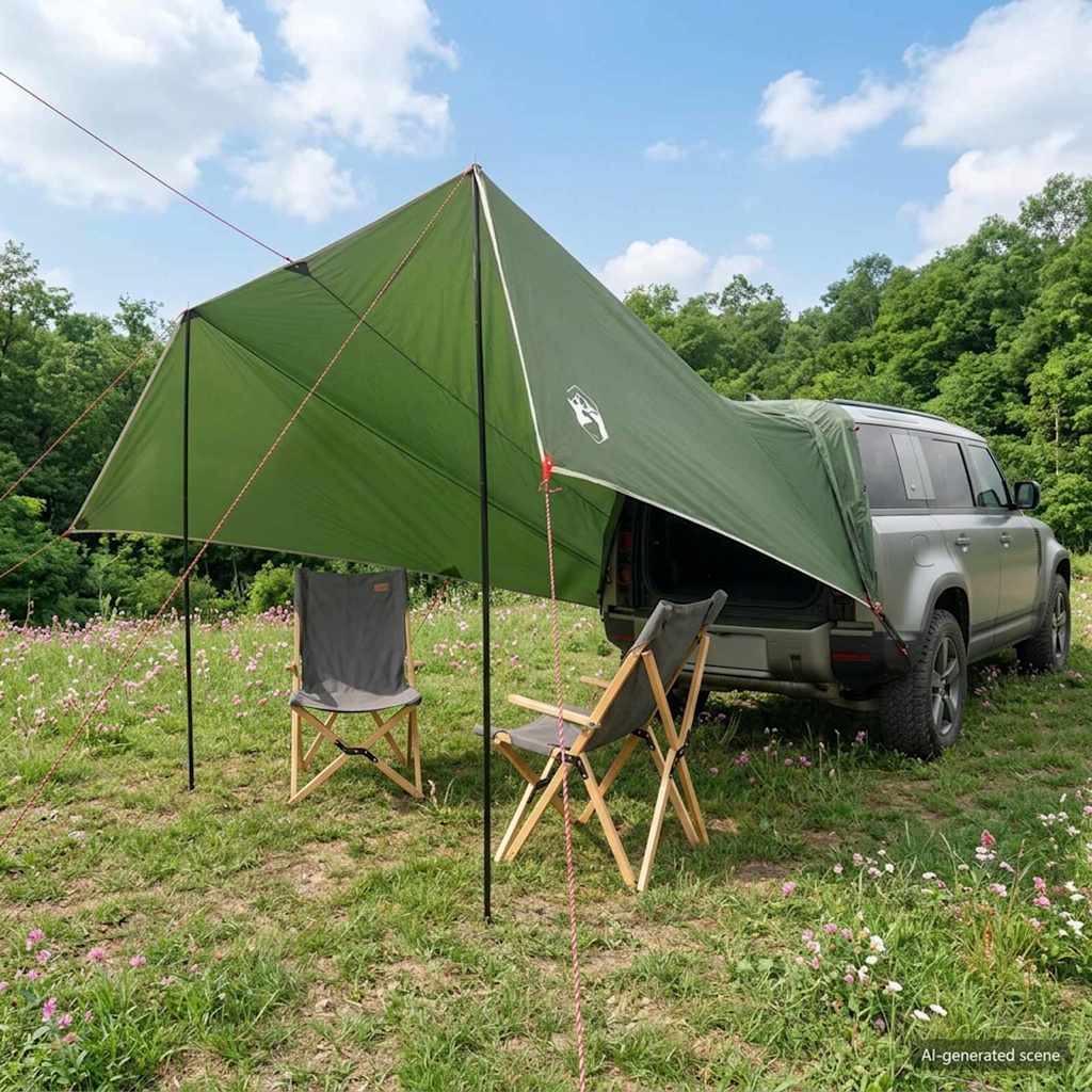 vidaXL Namiot dla pojazdu zielony 518 x 580 x 215 cm Poliester i Stal