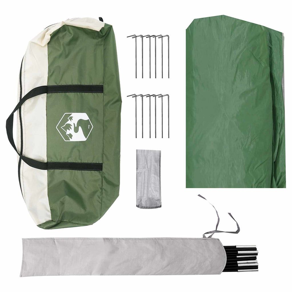 vidaXL Wodoodporny tarp do campingu zielony 550 x 400 x 230 cm
