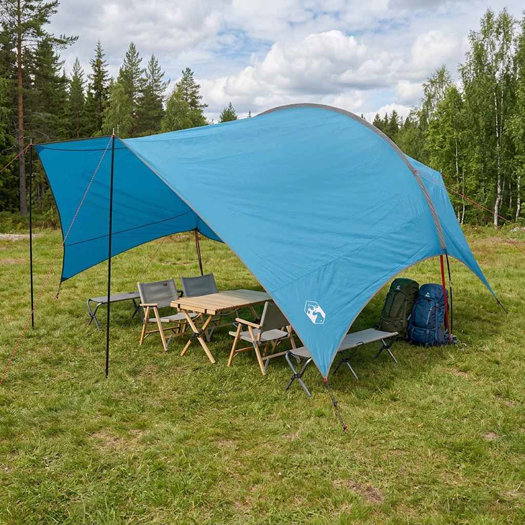 vidaXL Wodoodporny tarp do campingu niebieski 550 x 400 x 230 cm