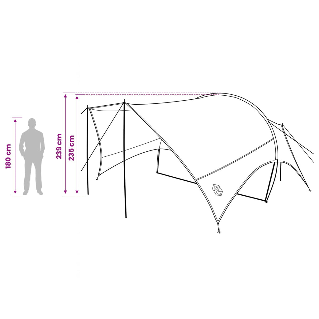 vidaXL Wodoodporny tarp do campingu niebieski 550 x 400 x 230 cm