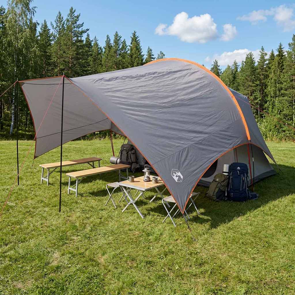 vidaXL Wodoodporny tarp do campingu Szary i pomarańczowy
