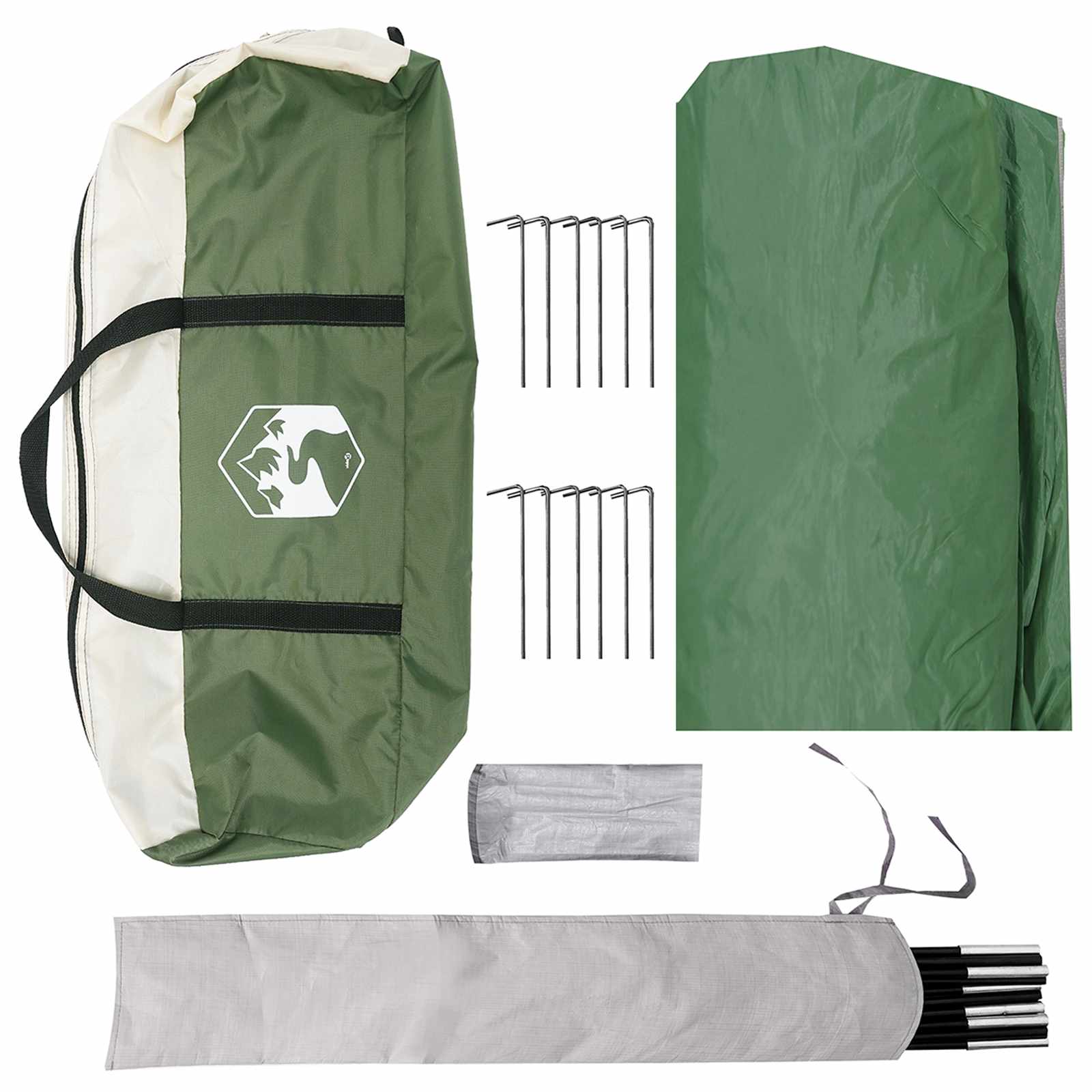 vidaXL Wodoodporny tarp do campingu zielony 690 x 580 x 255 cm