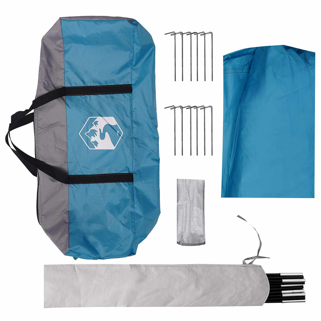 vidaXL Wodoodporny tarp do campingu niebieski 695 x 580 x 200 cm