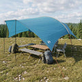 vidaXL Wodoodporny tarp do campingu niebieski 695 x 580 x 200 cm