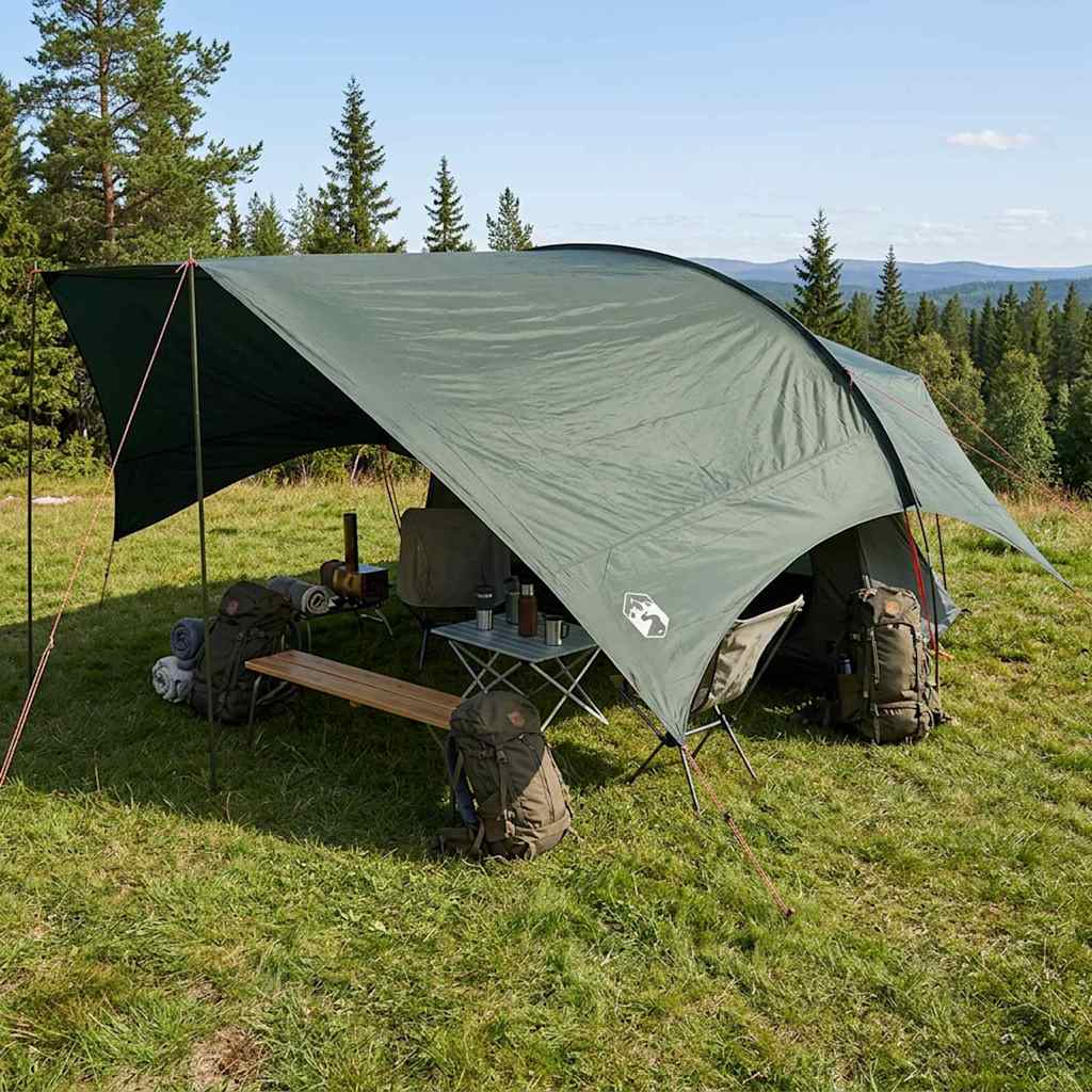 vidaXL Wodoodporny tarp do campingu Zielony wojskowy