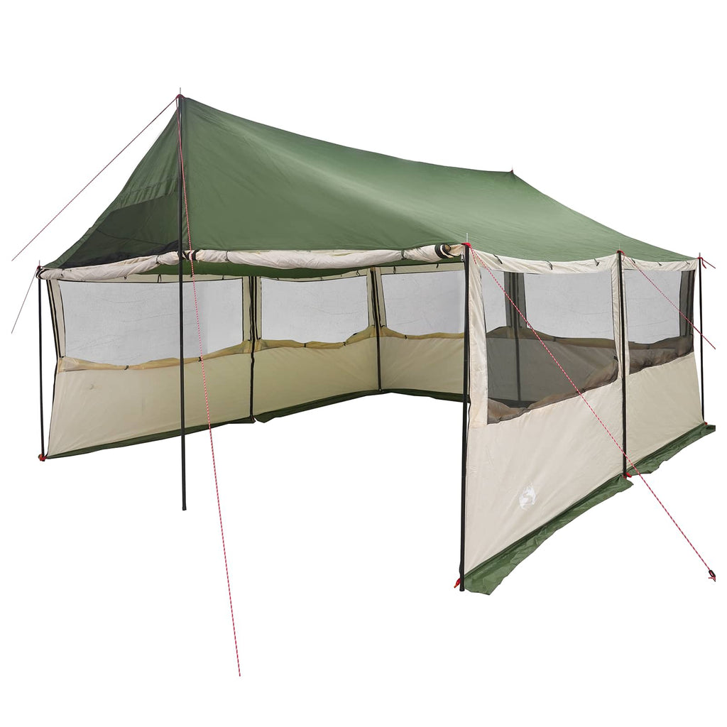 vidaXL Namiot rodzinny zielony 450 x 400 x 265 cm Poliester i Stal