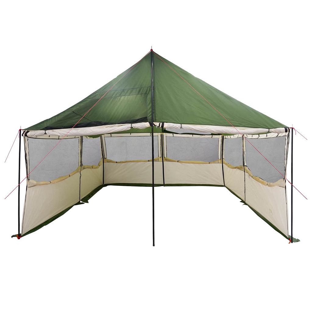 vidaXL Namiot rodzinny zielony 450 x 400 x 265 cm Poliester i Stal