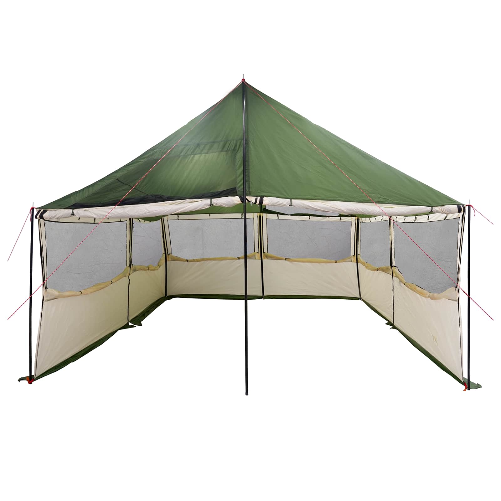 vidaXL Namiot rodzinny zielony 450 x 400 x 265 cm Poliester i Stal