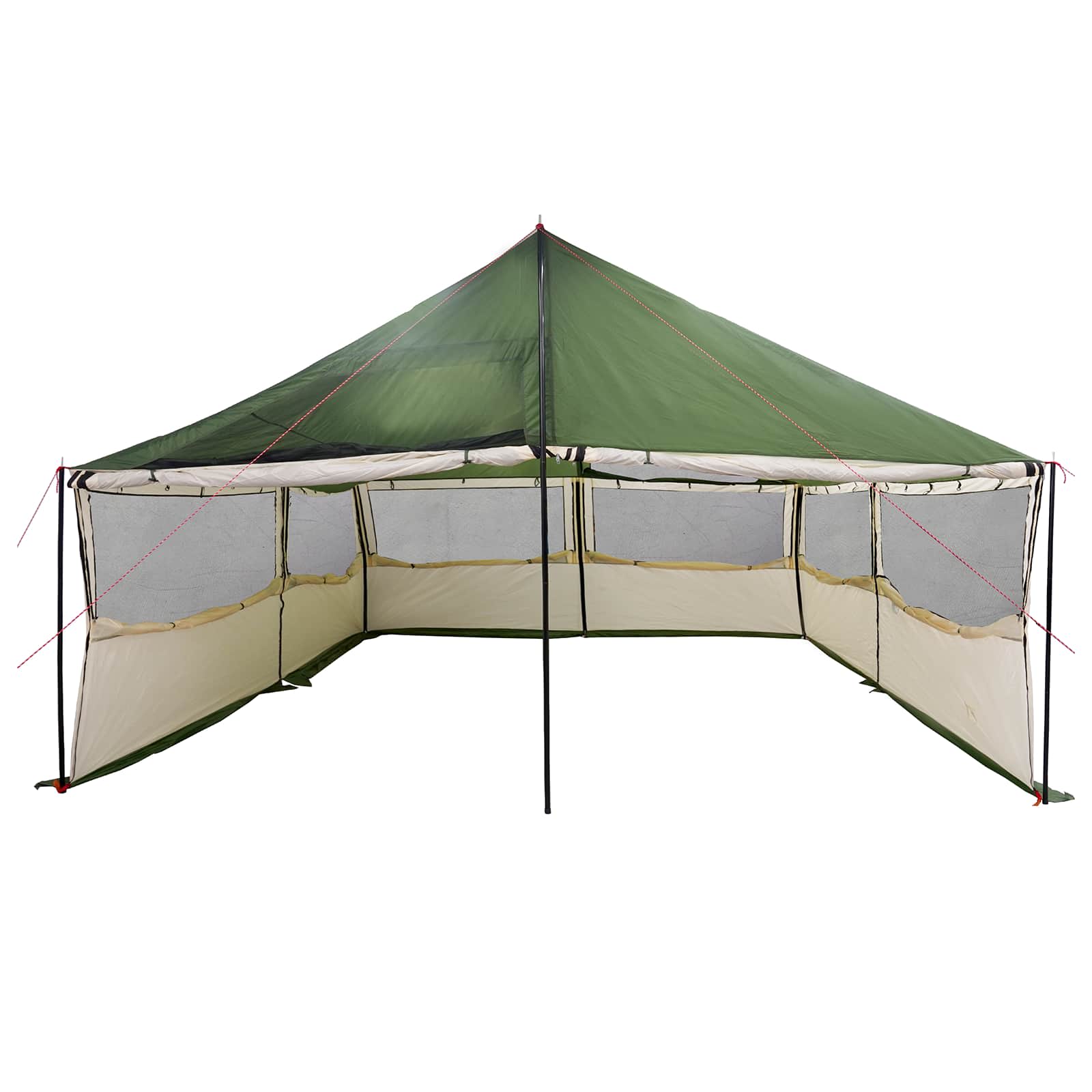 vidaXL Namiot rodzinny zielony 600 x 400 x 268 cm Poliester i Stal