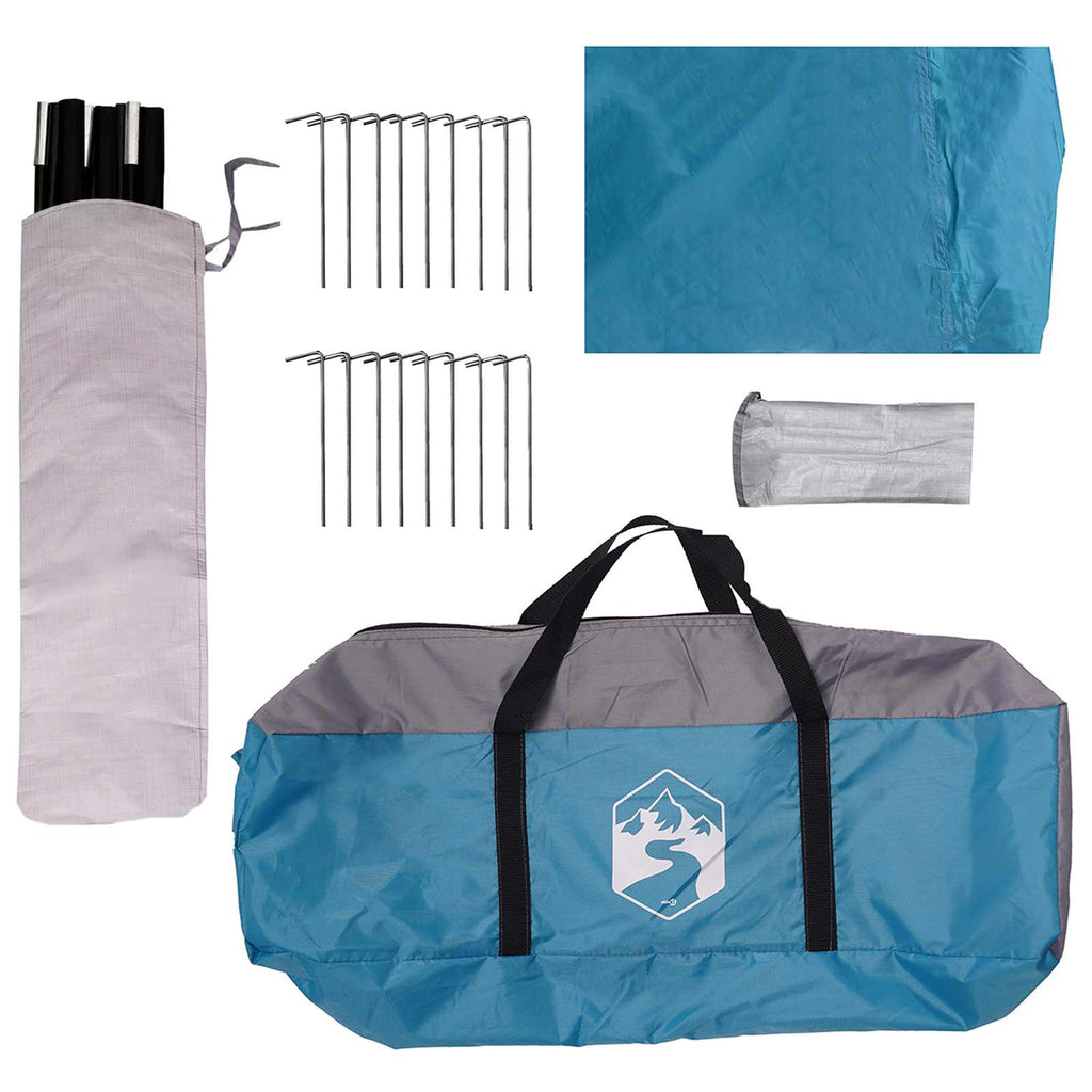 vidaXL Namiot rodzinny niebieski 600 x 400 x 268 cm Poliester i Stal