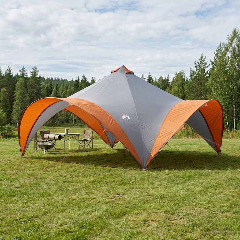 vidaXL Namiot Imprezowy Szary i pomarańczowy 600 x 600 x 400 cm