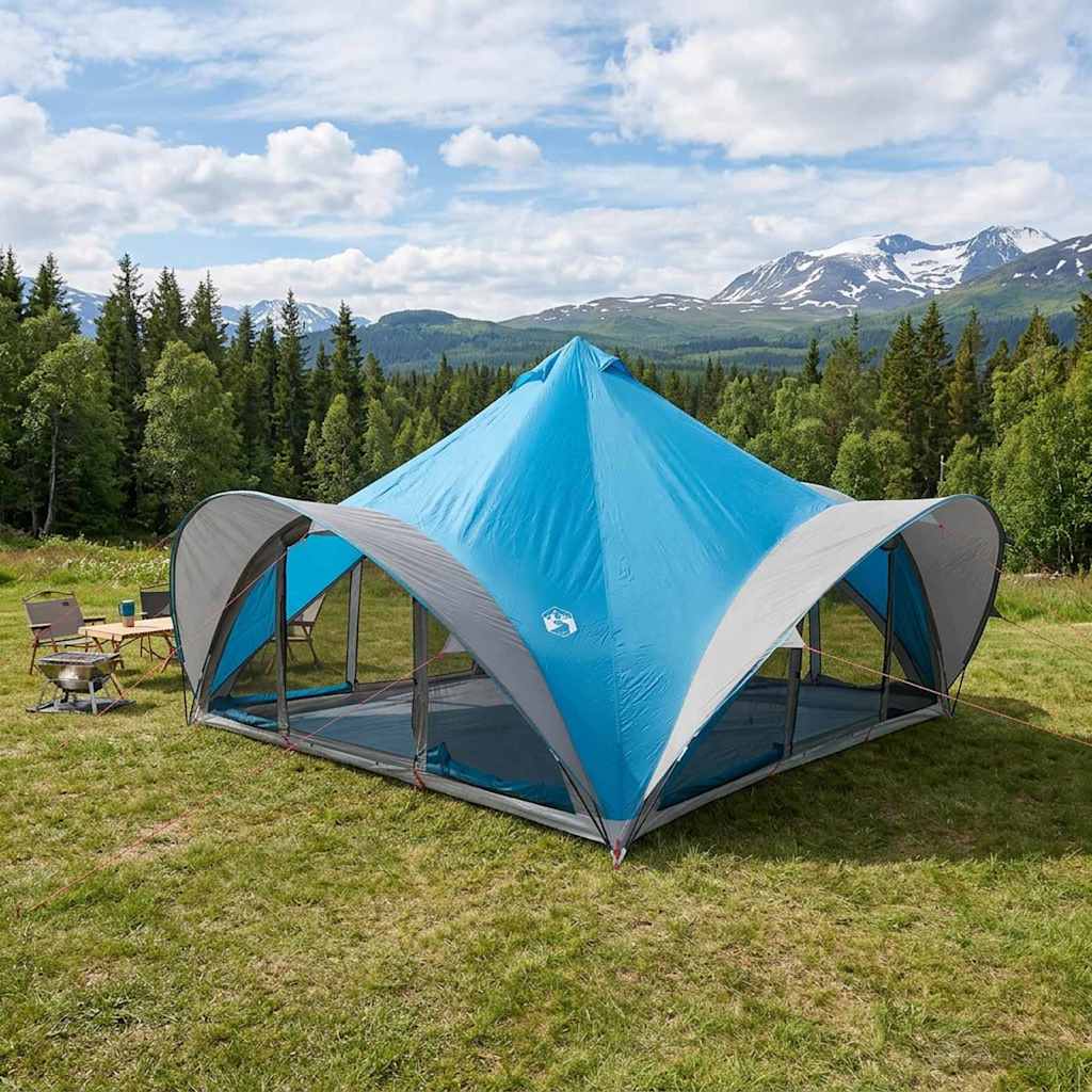 vidaXL Namiot Tipi z dachem niebieski 18-osobowy Poliester i Stal