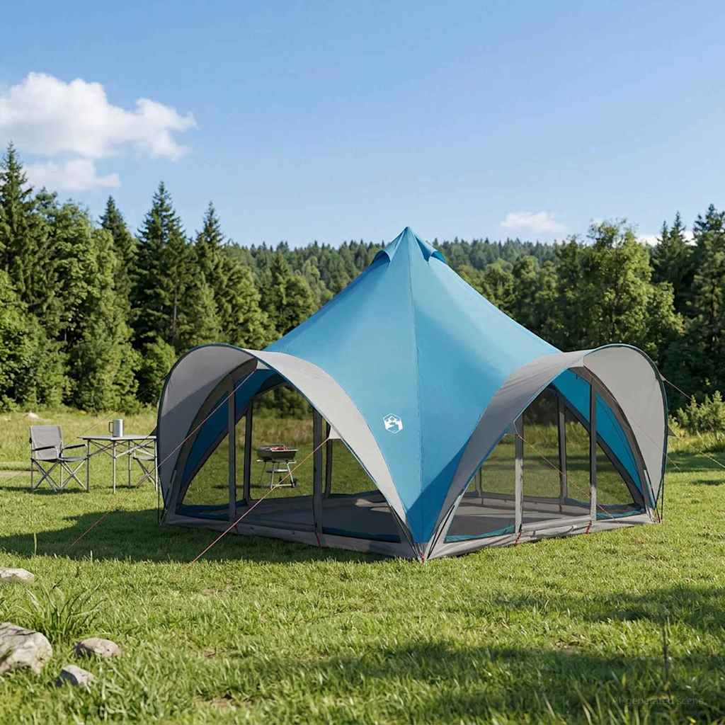 vidaXL Namiot Tipi z dachem niebieski 6-osobowy Poliester i Stal