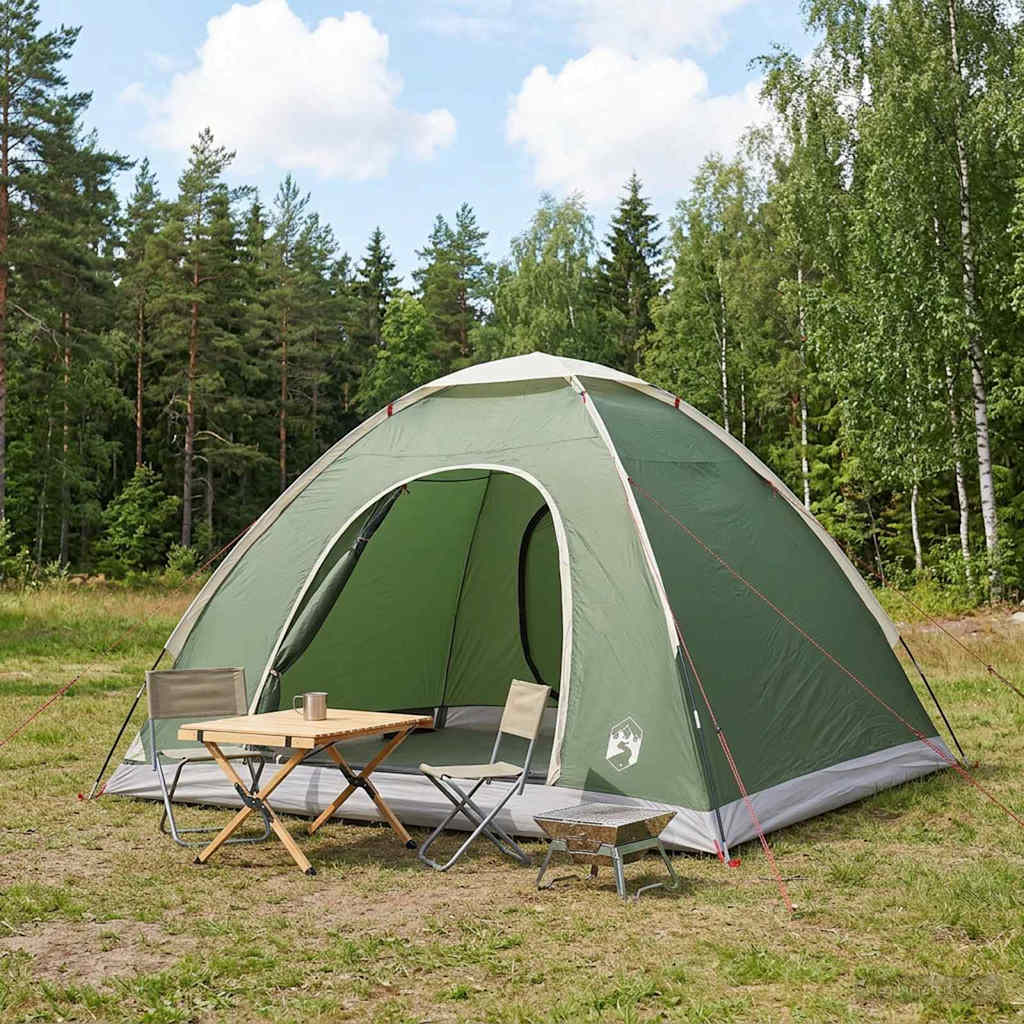 vidaXL Namiot campingowy z dachem zielony 275 x 215 x 125 cm
