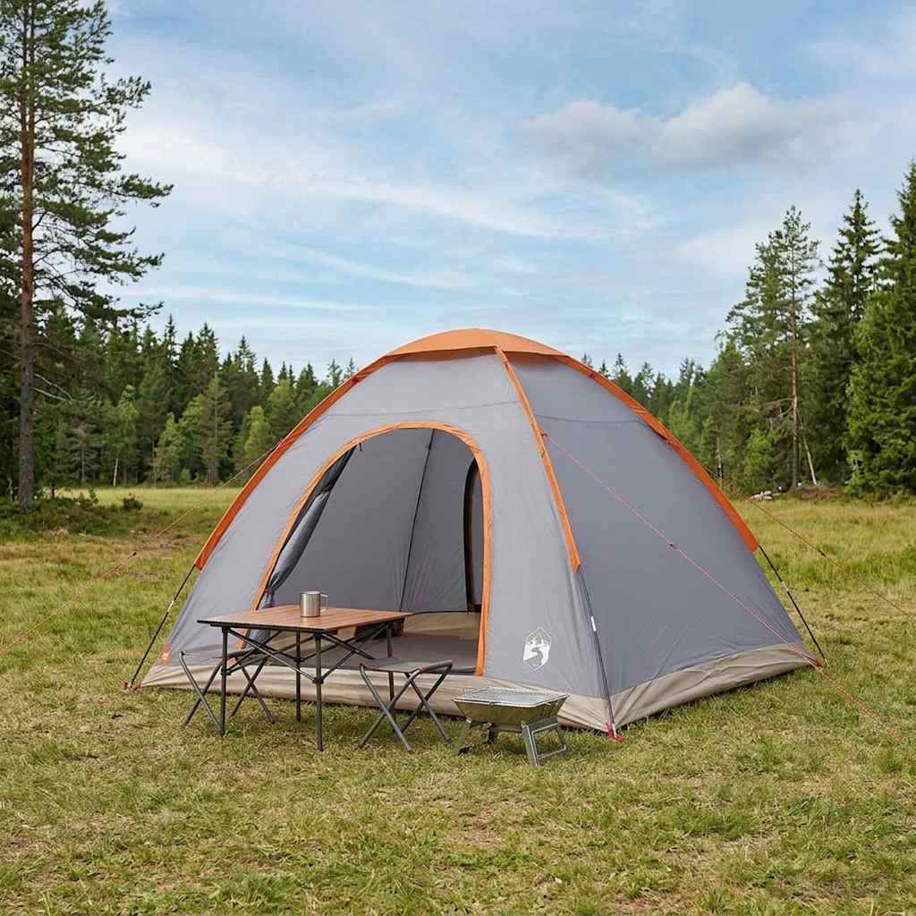 vidaXL Namiot campingowy Szary i pomarańczowy 275 x 215 x 125 cm