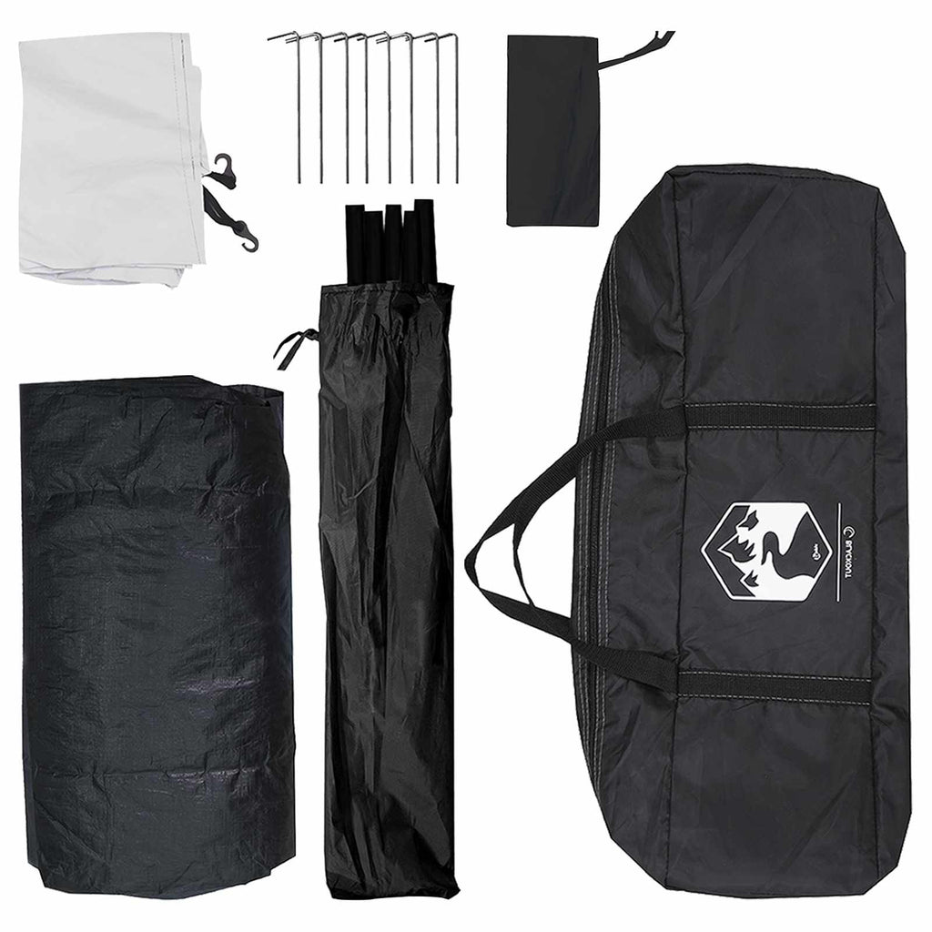 vidaXL Namiot campingowy z dachem Biały Blackout 335 x 275 x 180 cm