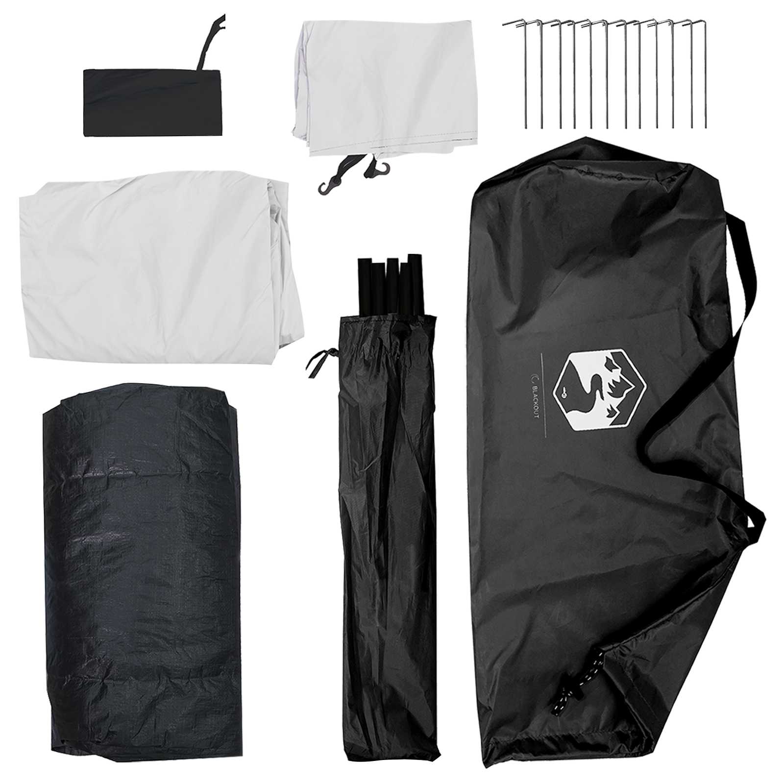 vidaXL Namiot campingowy z dachem Biały Blackout 275 x 215 x 125 cm