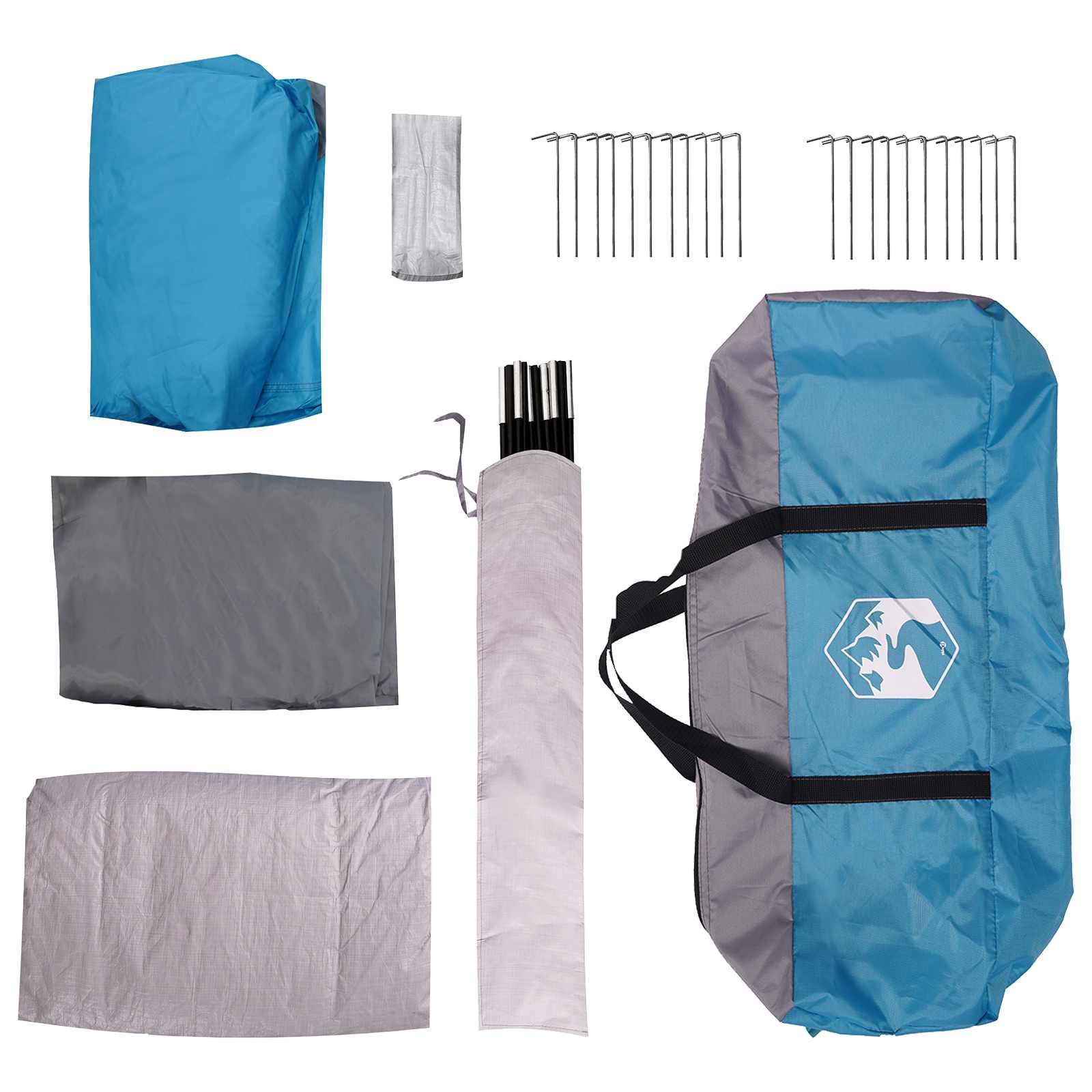 vidaXL Namiot tunelowy niebieski 370 x 275 x 210 cm Poliester i Stal