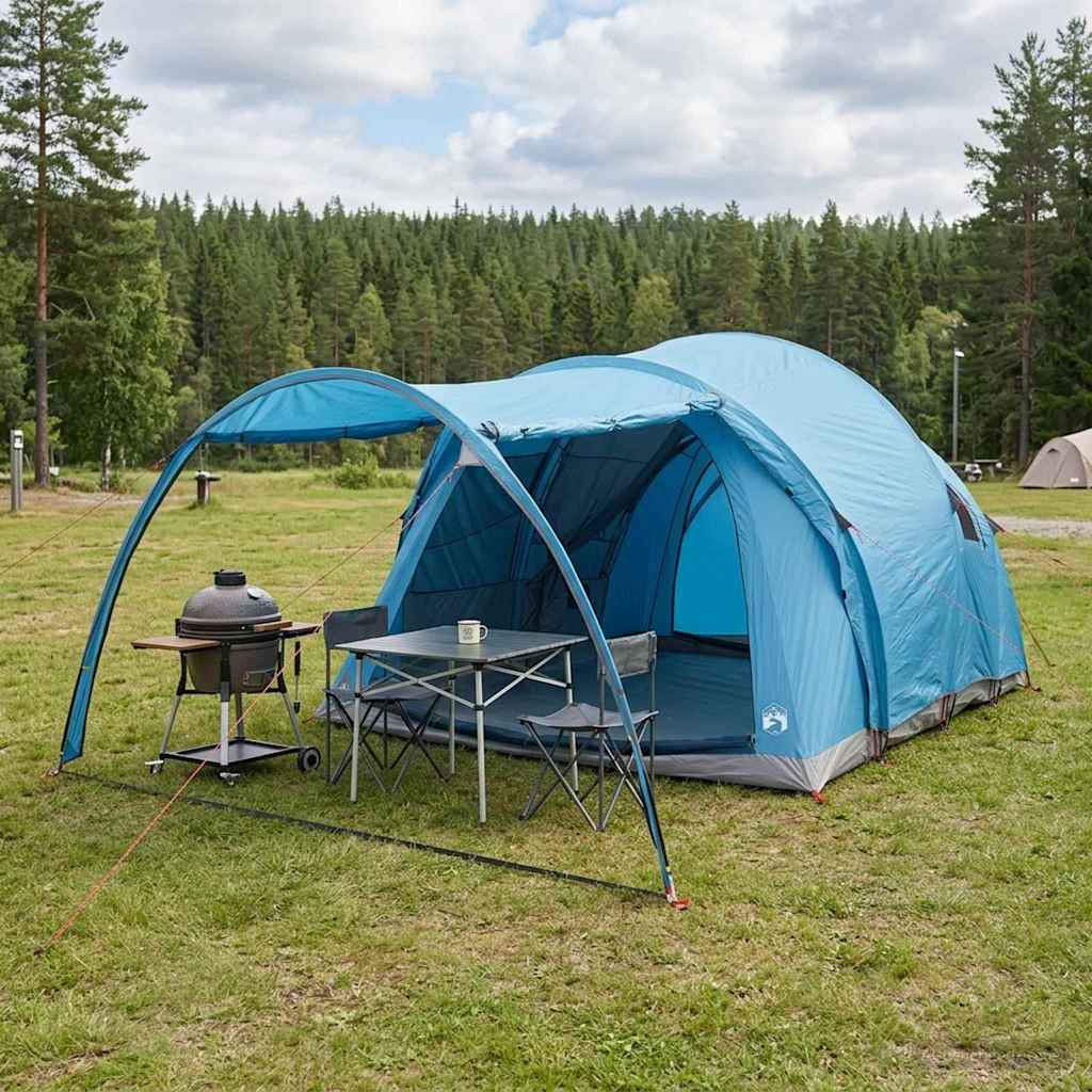 vidaXL Namiot tunelowy niebieski 370 x 275 x 210 cm Poliester i Stal