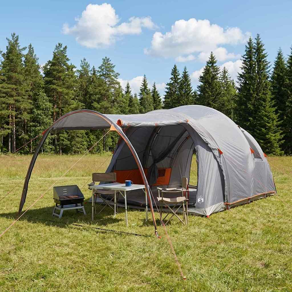 vidaXL Namiot tunelowy Szary i pomarańczowy 370 x 275 x 210 cm