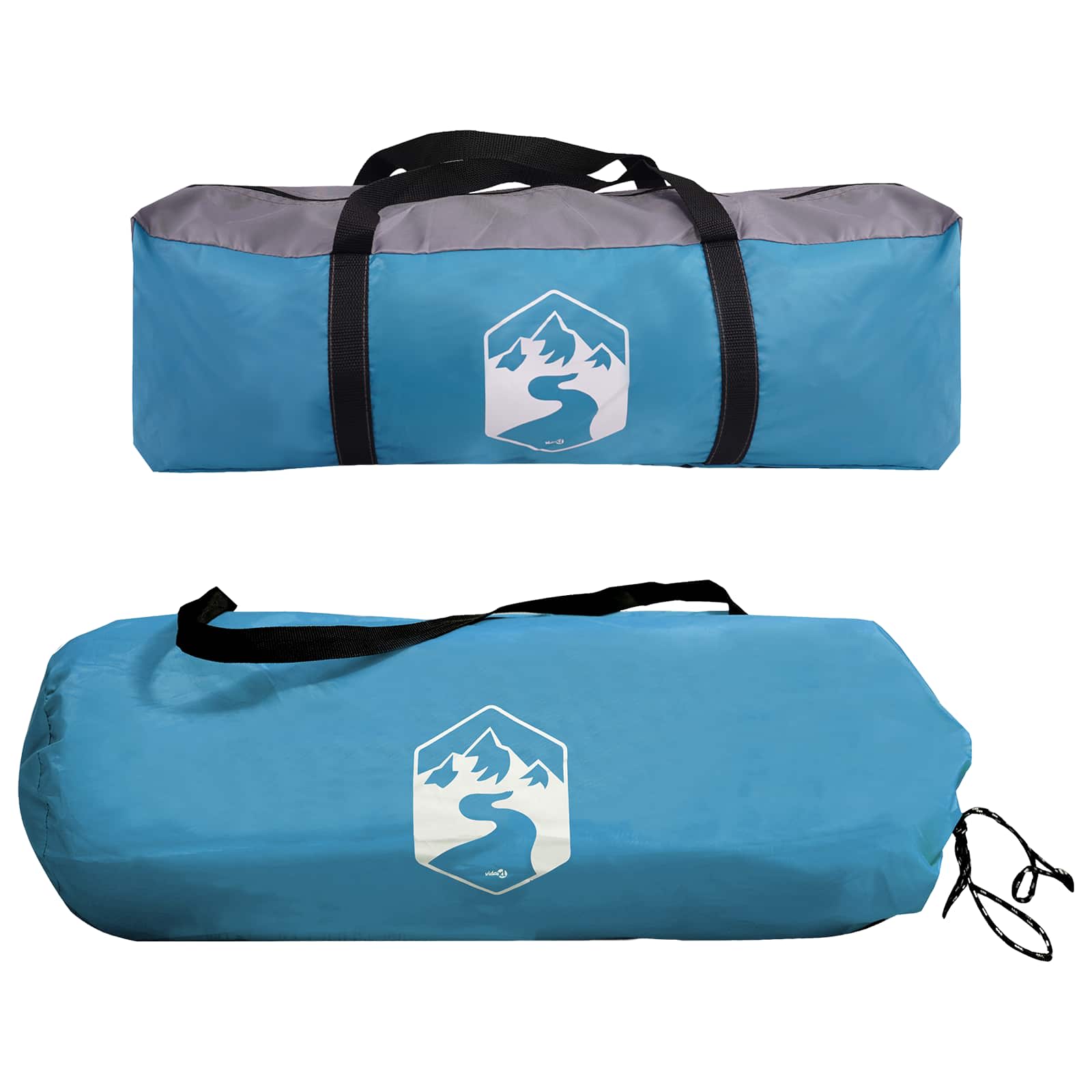 vidaXL Namiot boczny niebieski 410 x 410 x 250 cm Poliester i Stal