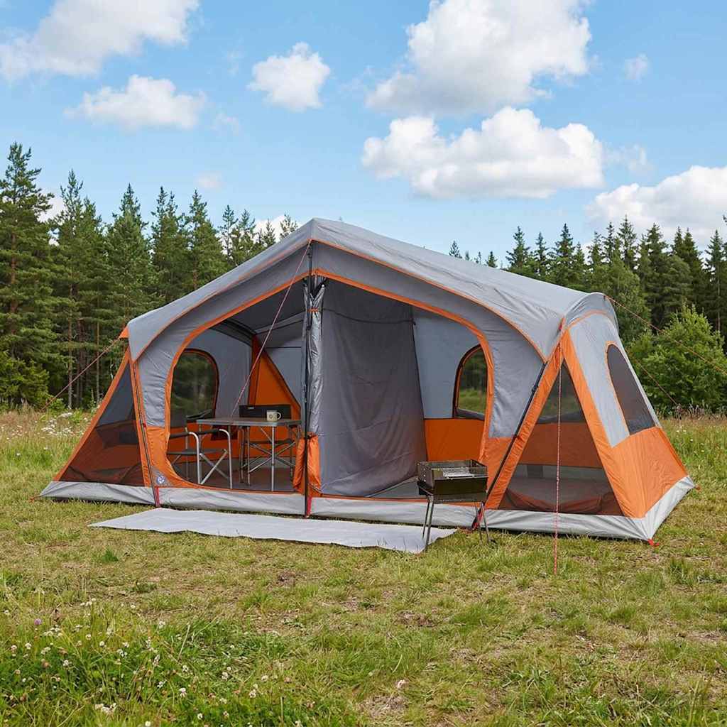 vidaXL Namiot domek z dachem Szary i pomarańczowy 480 x 273 x 205 cm