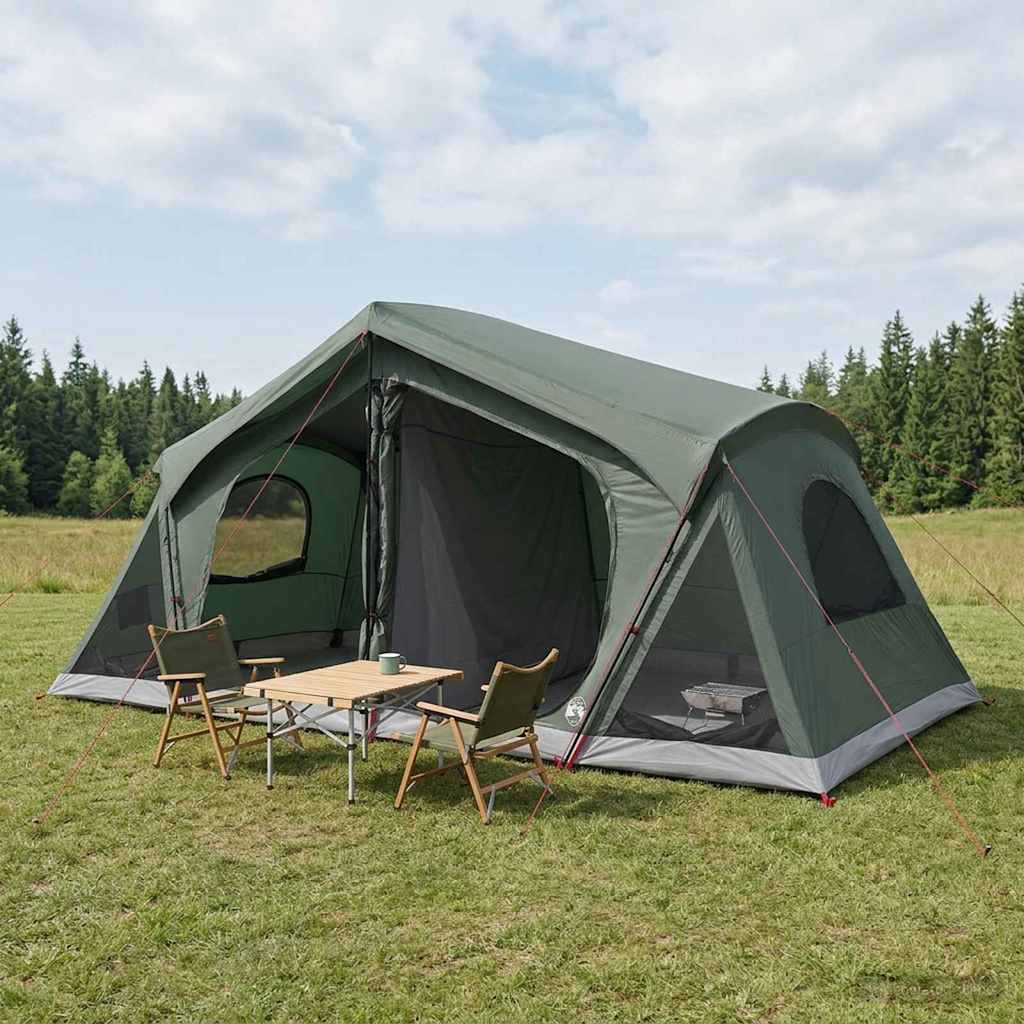 vidaXL Namiot domek z dachem Zielony wojskowy 480 x 273 x 205 cm