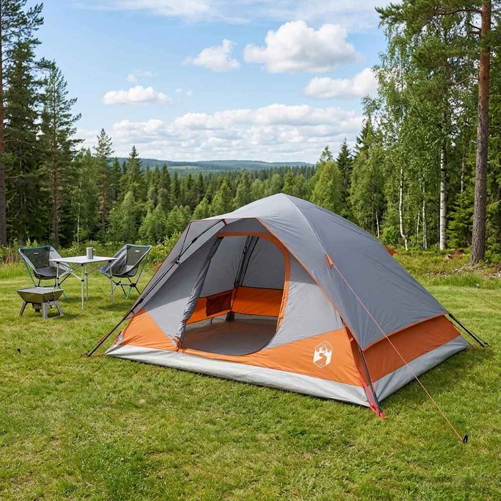 vidaXL Namiot Instant z dachem Szary i pomarańczowy 305 x 215 x 140 cm