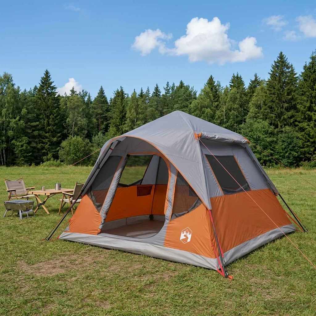 vidaXL Namiot Instant z dachem Szary i pomarańczowy 305 x 275 x 190 cm
