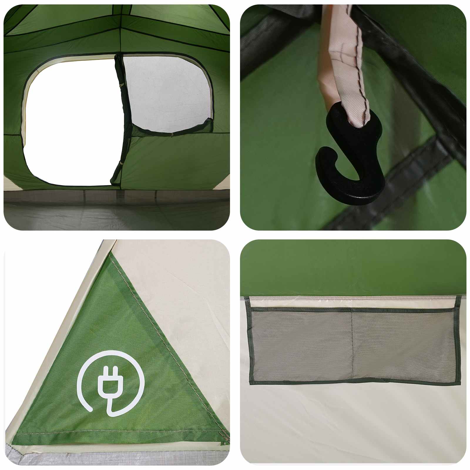 vidaXL Namiot Instant zielony 365 x 380 x 200 cm Poliester i Stal