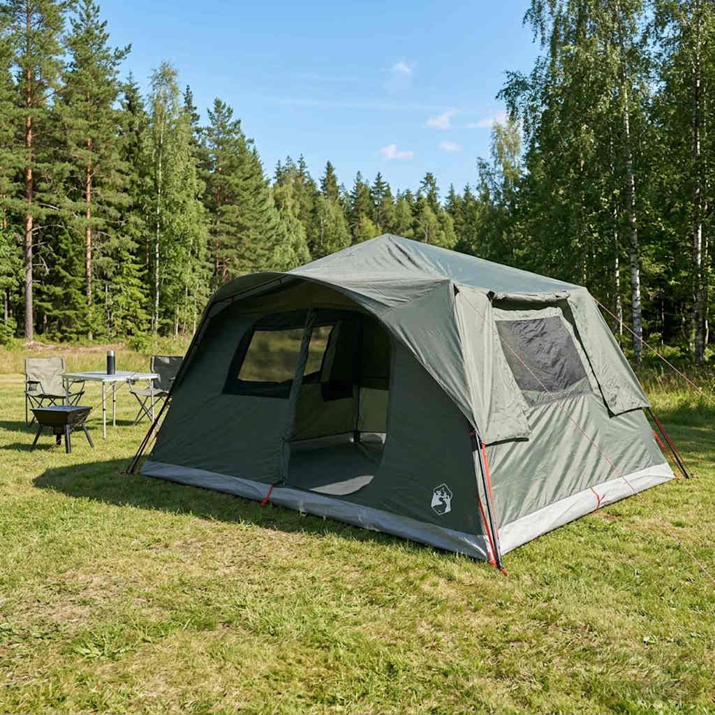 vidaXL Namiot Instant 10-osobowy Zielony wojskowy Poliester i Stal