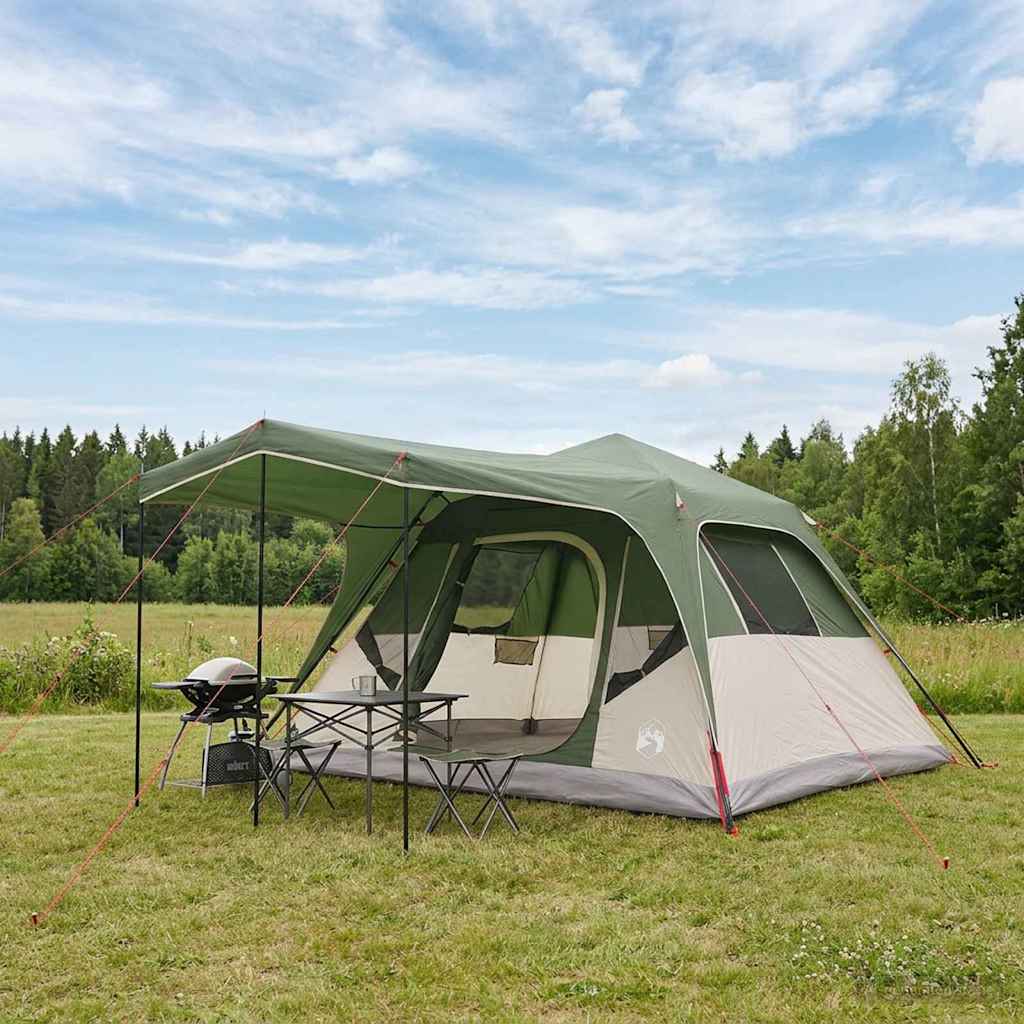vidaXL Namiot rodzinny zielony 305 x 275 x 190 cm Poliester i Stal