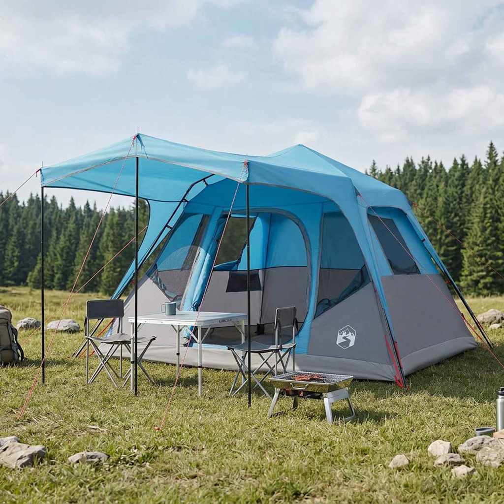 vidaXL Namiot rodzinny niebieski 305 x 275 x 190 cm Poliester i Stal
