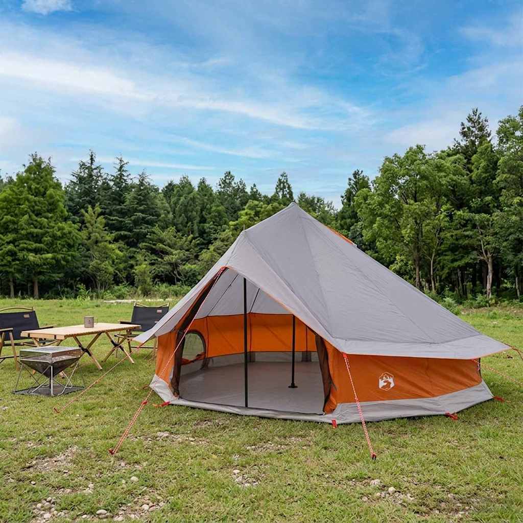 vidaXL Namiot Tipi z dachem Szary i pomarańczowy 700 x 700 x 395 cm