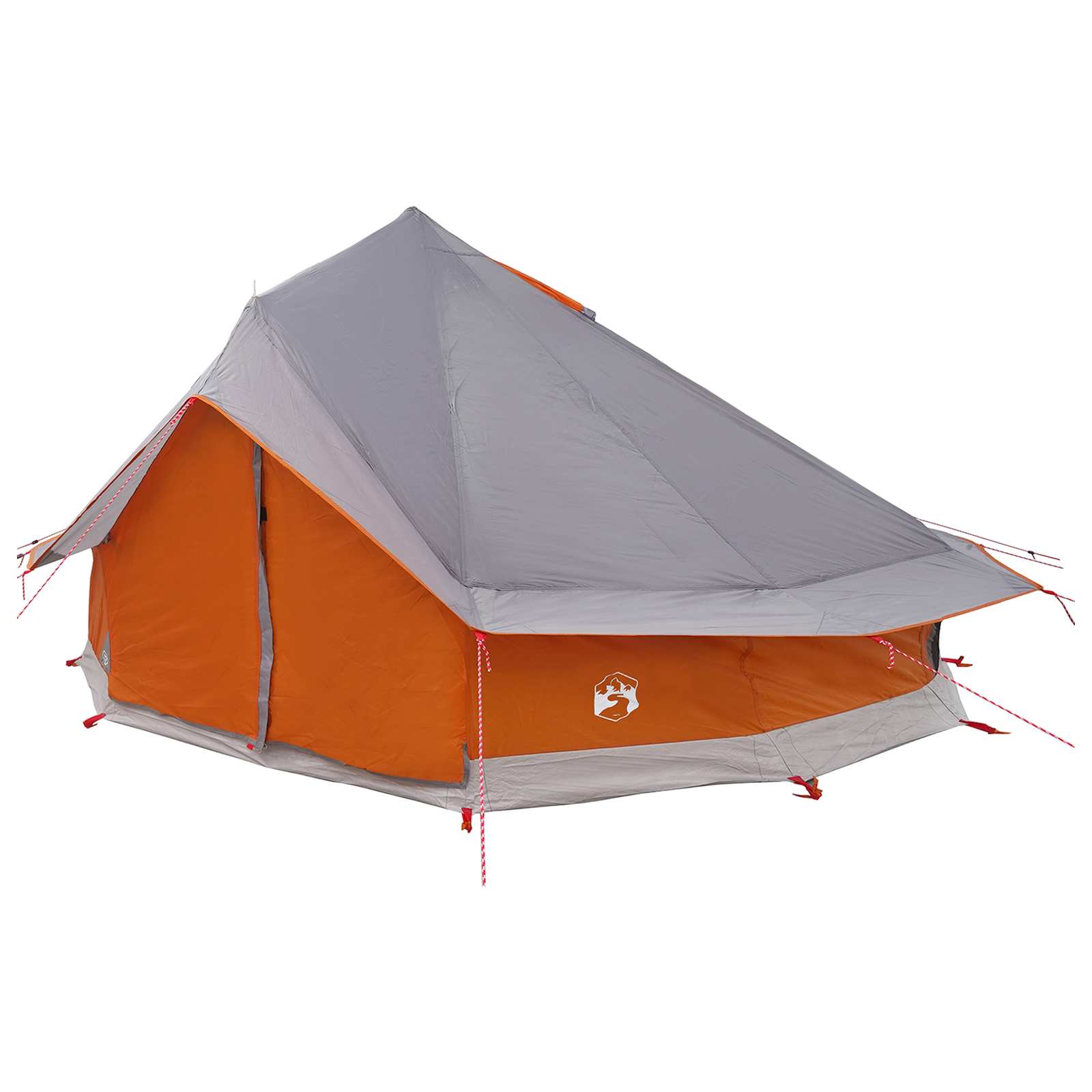 vidaXL Namiot Tipi z dachem Szary i pomarańczowy 700 x 700 x 395 cm
