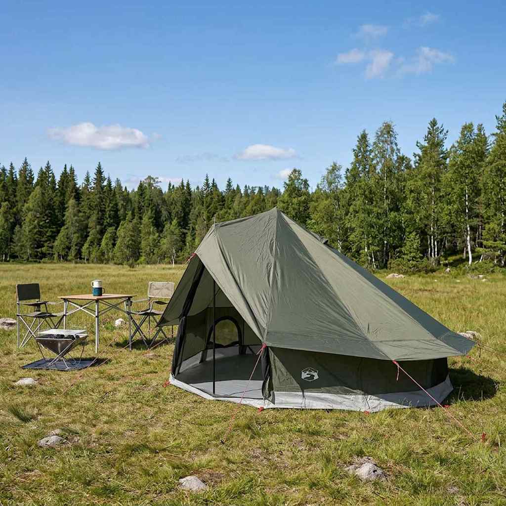 vidaXL Namiot Tipi z dachem Zielony wojskowy 700 x 700 x 395 cm
