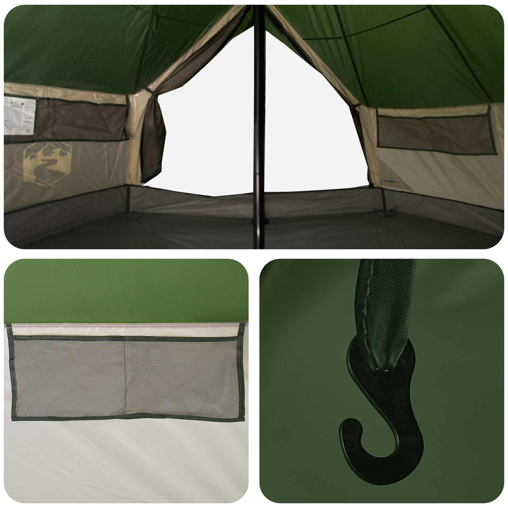 vidaXL Namiot Tipi zielony 800 x 800 x 430 cm Poliester i Stal
