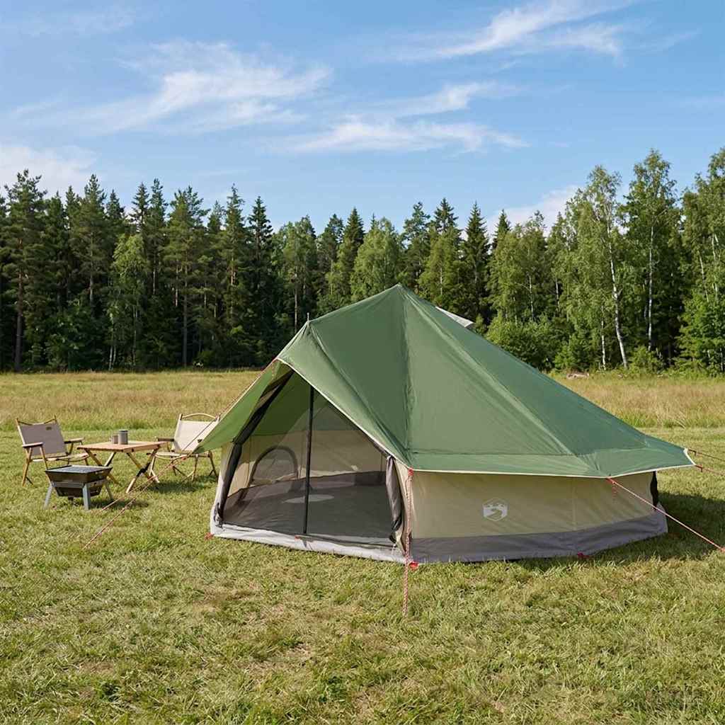 vidaXL Namiot Tipi zielony 800 x 800 x 430 cm Poliester i Stal