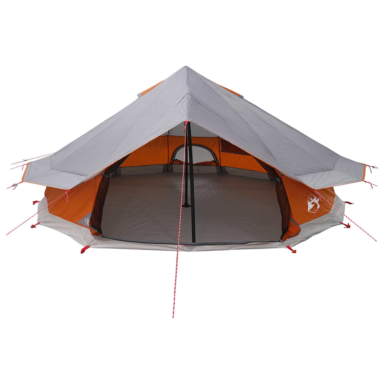 vidaXL Namiot Tipi z dachem Szary i pomarańczowy 800 x 800 x 430 cm