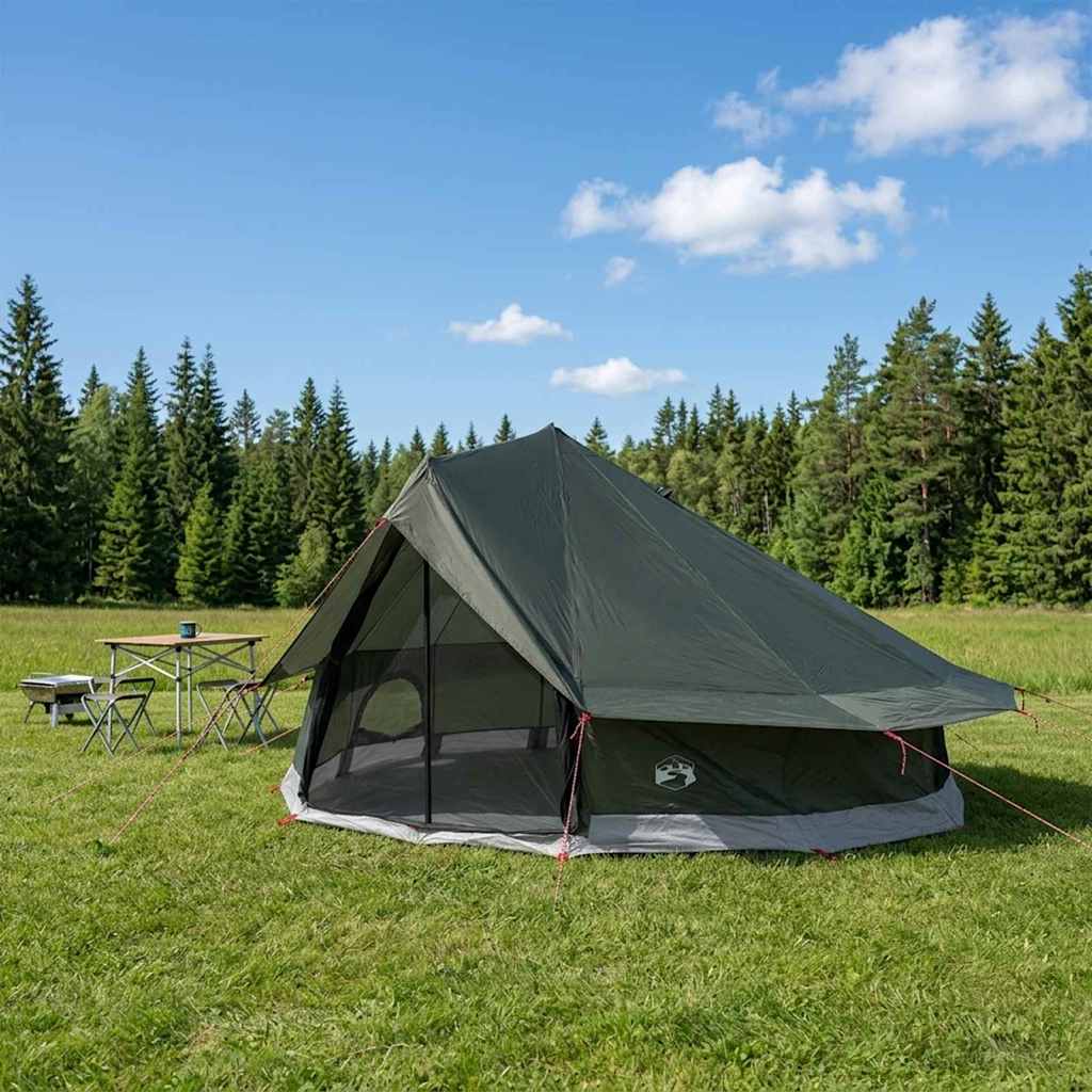 vidaXL Namiot Tipi z dachem Zielony wojskowy 800 x 800 x 430 cm