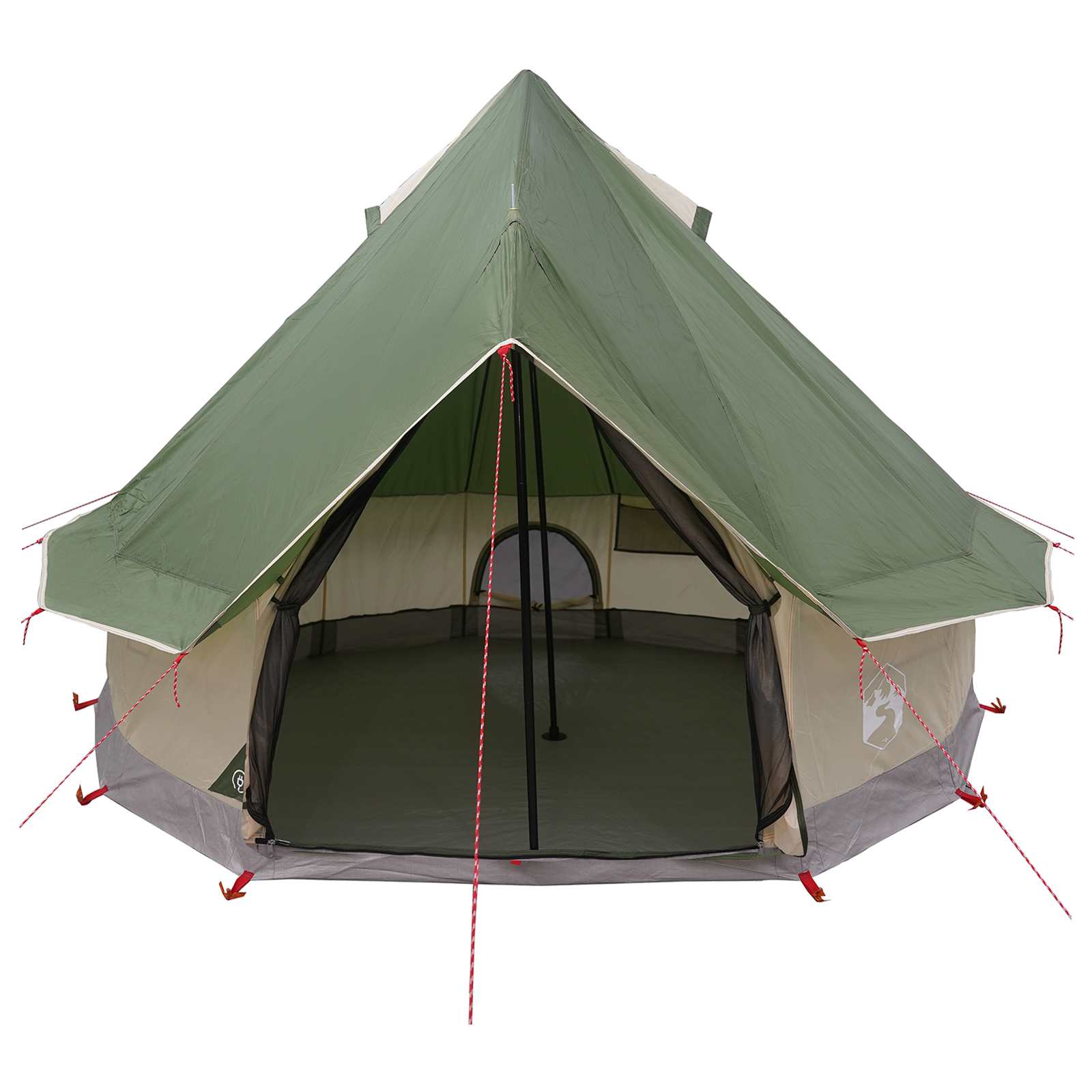 vidaXL Namiot Tipi z dachem zielony 250 x 250 cm Poliester i Stal
