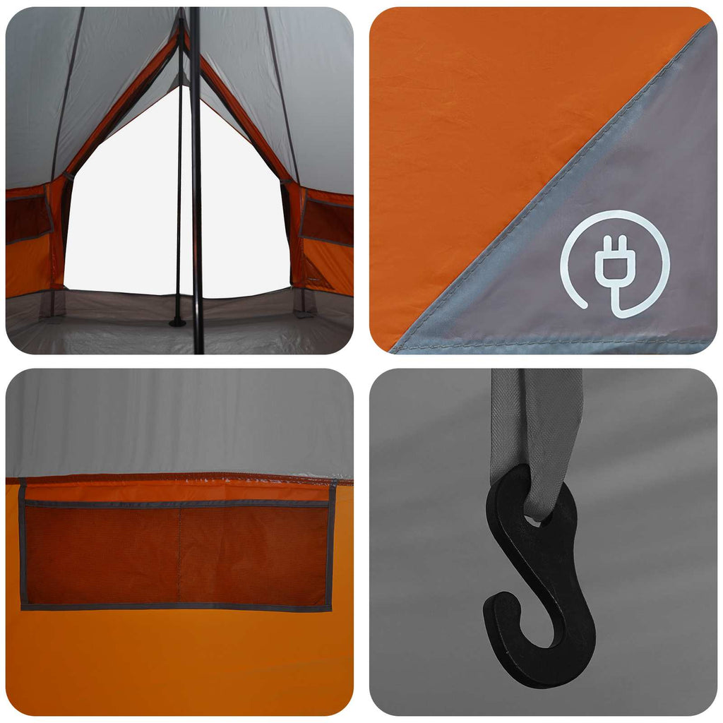 vidaXL Namiot Tipi Szary i pomarańczowy 250 x 250 cm Poliester i Stal