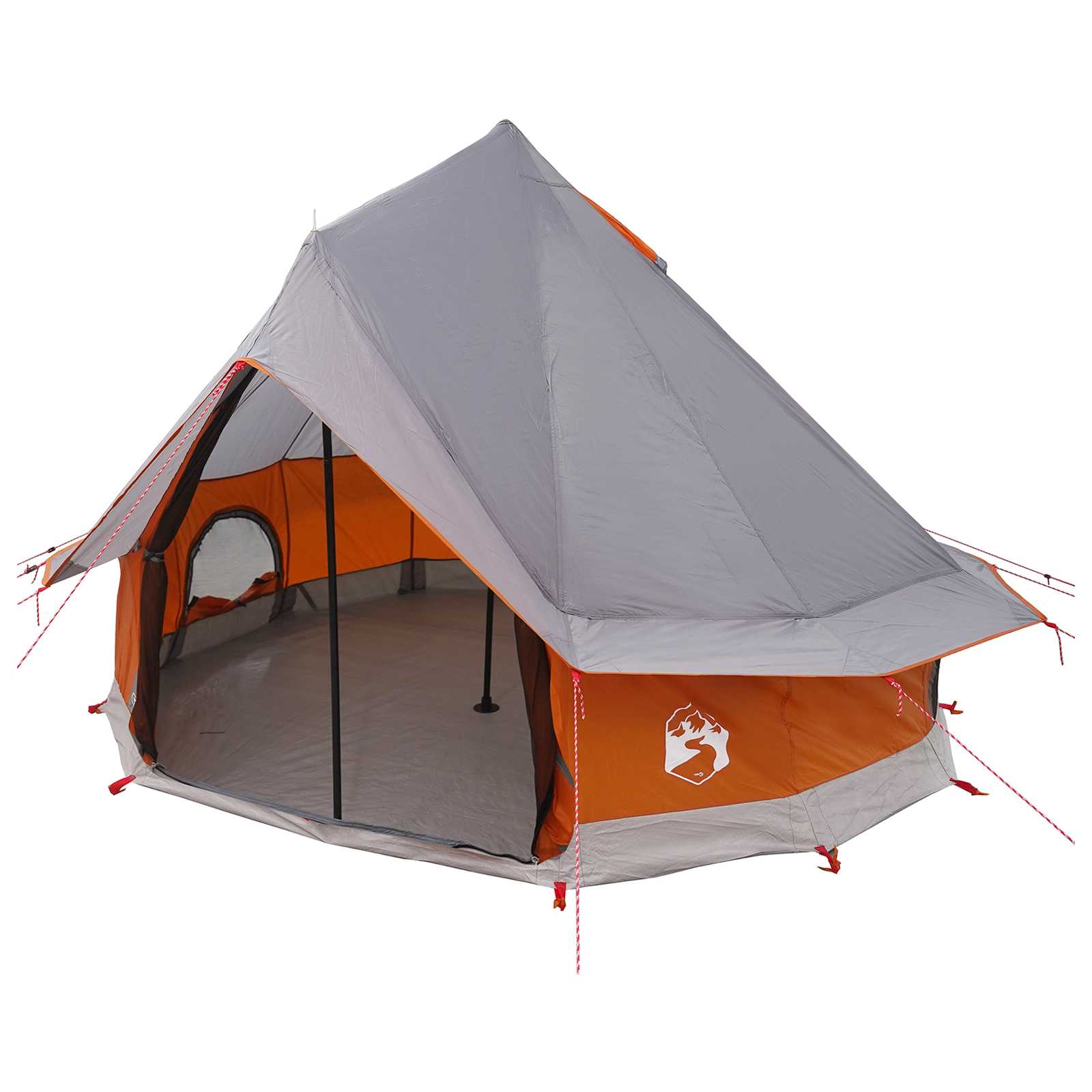 vidaXL Namiot Tipi Szary i pomarańczowy 250 x 250 cm Poliester i Stal