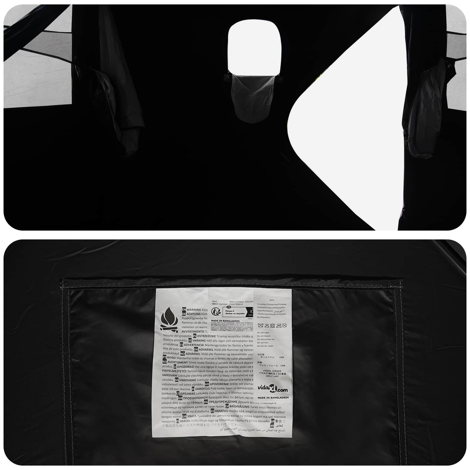 vidaXL Namiot myśliwski z dachem Biały Blackout 143 x 143 x 165 cm