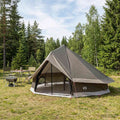 vidaXL Namiot Tipi Brązowy Szary 700 x 700 x 395 cm Poliester i Stal