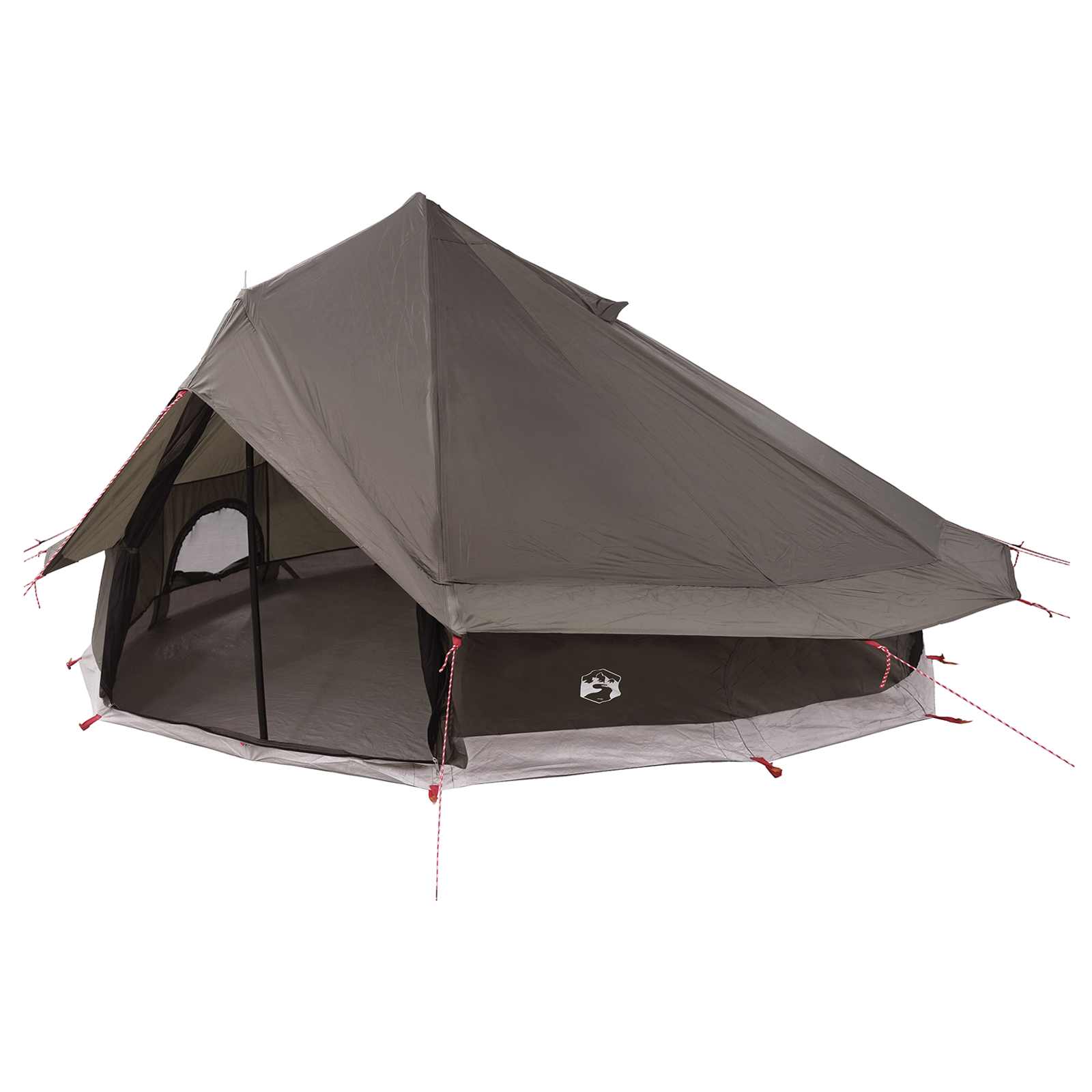 vidaXL Namiot Tipi Brązowy Szary 700 x 700 x 395 cm Poliester i Stal