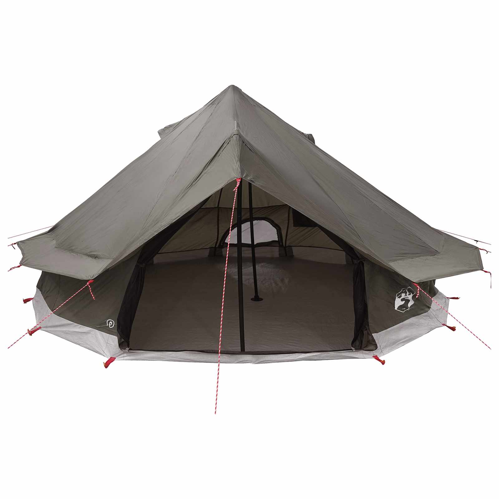 vidaXL Namiot Tipi Brązowy Szary 700 x 700 x 395 cm Poliester i Stal