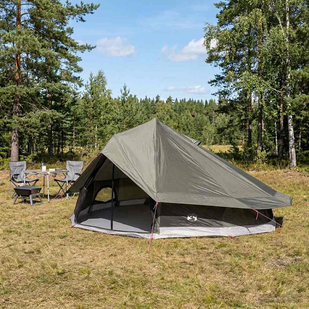 vidaXL Namiot Tipi Brązowy Szary 800 x 800 x 430 cm Poliester i Stal